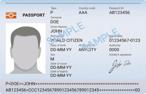 Passport data-page example
